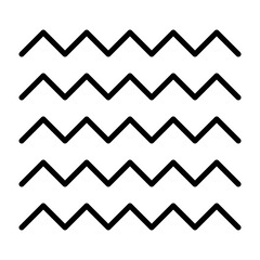 Naklejka premium Simple black zigzag lines repeating horizontally, graphic element