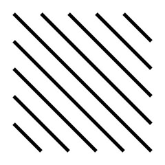 Abstract pattern of black diagonal parallel lines in a square