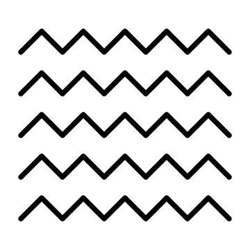 Simple black zigzag lines repeating horizontally, graphic element