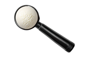 Creamy scoop of vanilla ice cream in a black ice cream scoop
