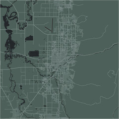 Map of Logan in Utah in a smooth dark style. Contains layered vector with roads water, parks, etc.