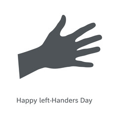Fototapeta premium Happy LeftHanders Day Left Hand Silhouette Image August 13