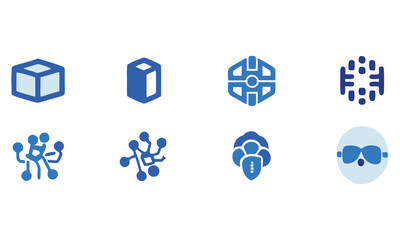 Metaverse & VR Icons NFT, Blockchain, Virtual World Set