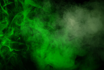 Green steam on a black background.