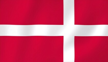 Obraz premium Danish flag with red field and offset white Nordic cross—symbol of Christianity, tradition, and sovereignty.
