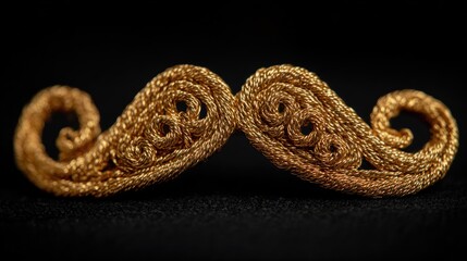 Fototapeta premium Detailed golden mustache ornament