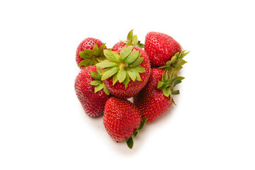 Fresh group of berries isolated on a white background.