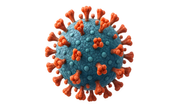 Digitally Rendered Virus Particle with Detailed Membrane