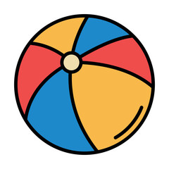 Obraz premium Vector Beach Ball Icon – Fun Summer Symbol in Flat Style