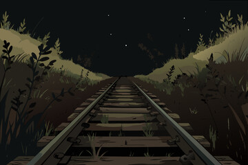 railway in the night