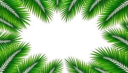Palm Fronds Frame A Vibrant Border for Nature-Themed Designs and Tropical Concepts