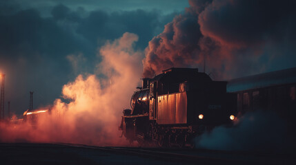Naklejka premium A train with smoke coming out of it