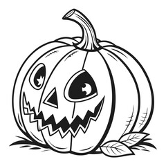 halloween pumpkin on white background silhouette 