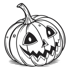 halloween pumpkin isolated on white background vector 