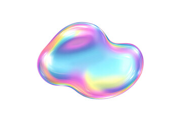 Abstract iridescent bubble,  soft, fluid,  shapes