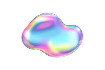 Abstract iridescent bubble,  soft, fluid,  shapes