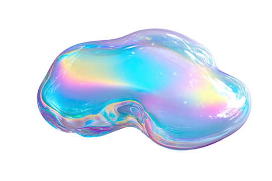 Irridescent, fluid blob shape, soft colors