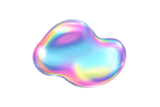 Abstract iridescent bubble,  soft, fluid,  shapes