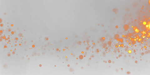 Golden Bokeh Light Particles on Transparent Background