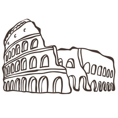 Illustration of Collosseum. Vector Graphic on the white Background