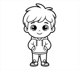 Obraz premium Chibi Boy Icon – Bold Vector Silhouette Art