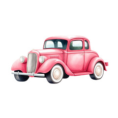 Classic pink vintage car illustration