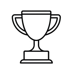 Bold Line Art Trophy Icon: Achievement, Success, Victory, Award, Competition, Celebration, Prize, Winner, Champion, Graphic Design Element.