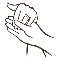 Illustration of Hands. Vector Graphic on the white Background