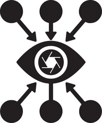 Silhouette vector of deep learning neural layers icon representing AI networks, data processing, and smart tech.
