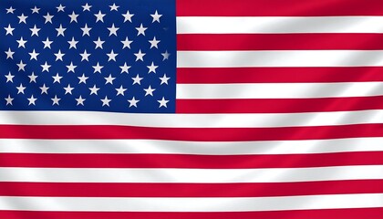 Obraz premium United States flag with 13 red-white stripes and blue canton featuring 50 white stars—symbol of unity, liberty, and federal structure.