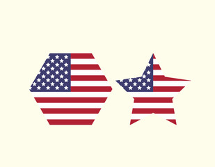 USA flag simple illustration for independence