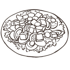 Illustration of Salad. Vector Graphic on the white Background