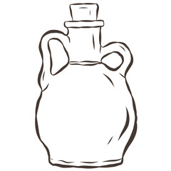 Illustration of Olive Oil. Vector Graphic on the white Background