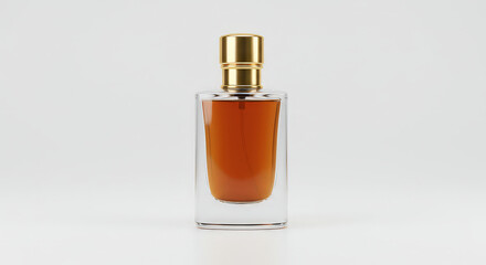 Elegant perfume bottle on white background product photography