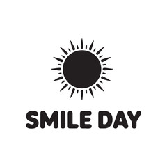 smile day typography silhouette illustration