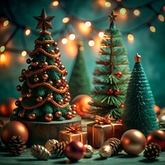 christmas tree and decorations