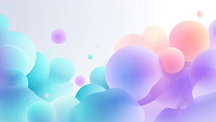 Abstract, pastel-colored, fluid blobs.  Soft, blended colors of light teal,  pink, and purple.  Delicate, translucent shapes.  Gentle gradient