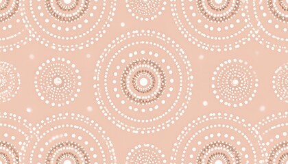 Delicate, repeating pattern of concentric circles in blush pink and white