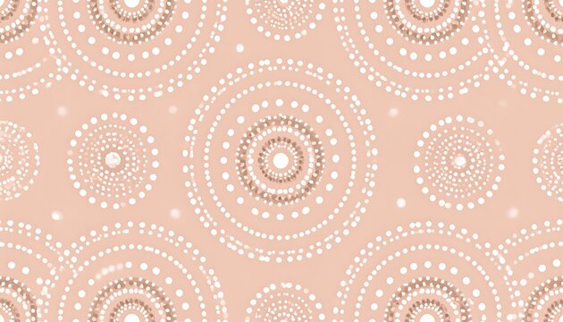 Delicate, repeating pattern of concentric circles in blush pink and white