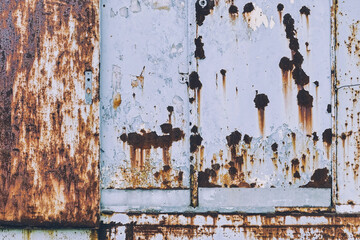 Rost an Stahlcontainer und feinen Strukturen