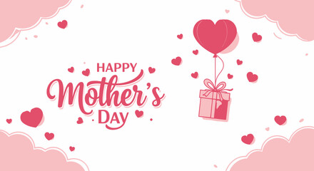 Vector illustration on a white surface celebrating Mother's Day