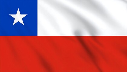 Chilean flag with white and red horizontal bands, blue canton and white five-pointed star emblem