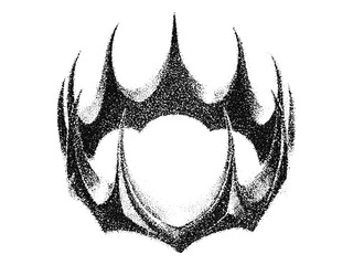 Vintage stipple crown collage with dark gothic vibes, retro grainy photocopy effect, vector illustration for surreal 90s tattoo, psychedelic grunge poster, occult horror art, nightmare aesthetics,