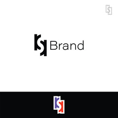 Letter KSK or KK Monogram isolated with two different backgrounds. 