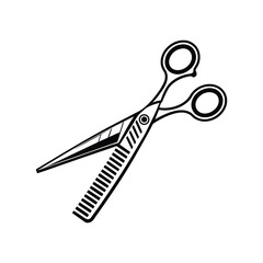 Elegant Hair Salon Logo with Scissors and Comb – Vector Design

