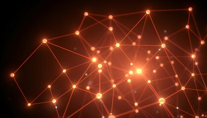 Fototapeta premium Entangled photons in quantum network, soft pulses of light connecting distant points, physics simulation aesthetic, minimalistic digital style