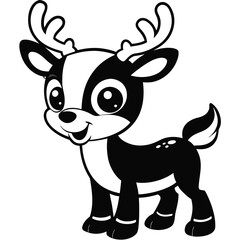 Obraz premium A beautiful baby deer is standing vector silhouette 