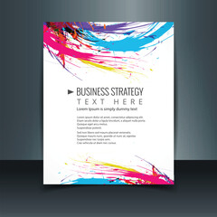 Abstract Colorful Paint Splash Business Flyer or Brochure Template Vector Illustration for Marketing, Corporate Annual Report, Presentation, and Modern Poster Design.