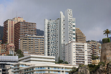 The Principality of Monaco's skyscrapers and the famous Simona Tower.