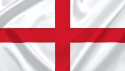 Fototapeta premium England flag with bold red St George's Cross on white field, clean flat layout
